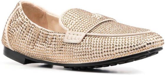 Tory Burch crystal embellished loafers Neutrals