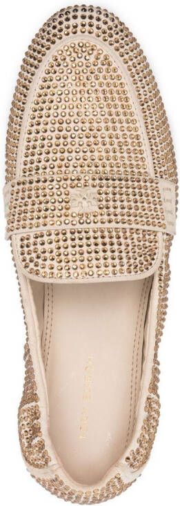 Tory Burch crystal embellished loafers Neutrals