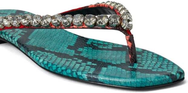 Tory Burch crystal-embellished thong sandals Red