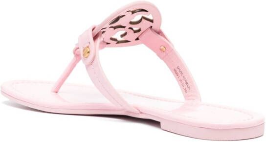 Tory Burch cut-out leather flip flops Pink