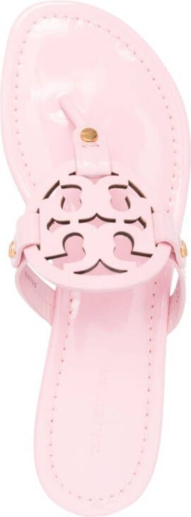 Tory Burch cut-out leather flip flops Pink