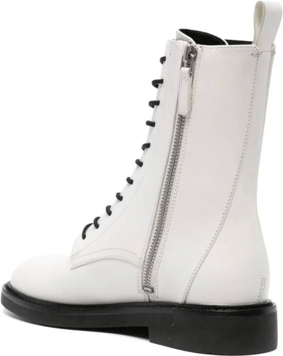 Tory Burch Double T-embossed leather boots White