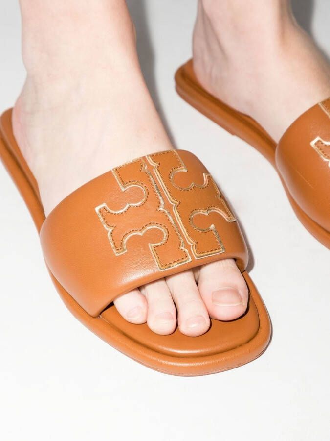 Tory Burch Double T flat sandals Brown