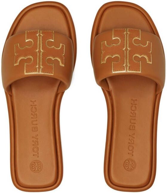 Tory Burch Double T flat sandals Brown