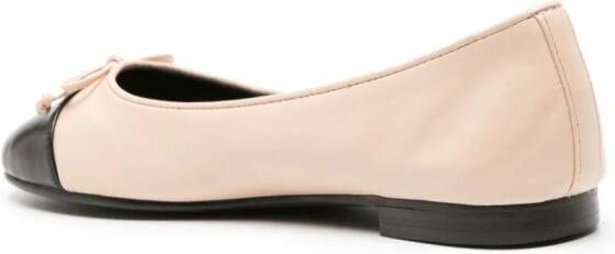 Tory Burch Double-T leather ballerina shoes Neutrals