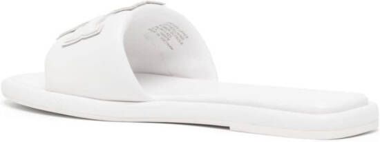 Tory Burch Double T leather slides White