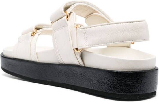 Tory Burch Double T-motif leather sandals White