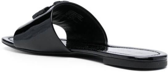 Tory Burch Eleanor patent-leather slides Black