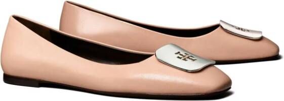 Tory Burch Georgia leather ballerina shoes Pink
