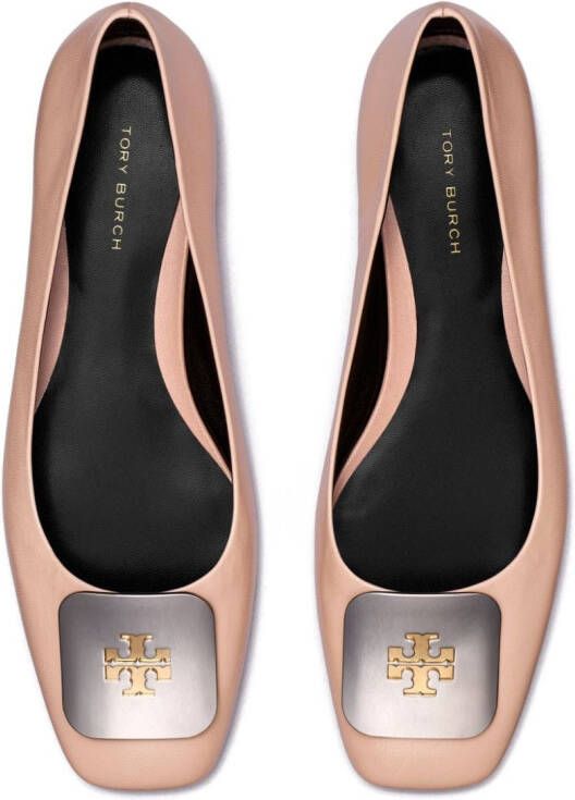 Tory Burch Georgia leather ballerina shoes Pink
