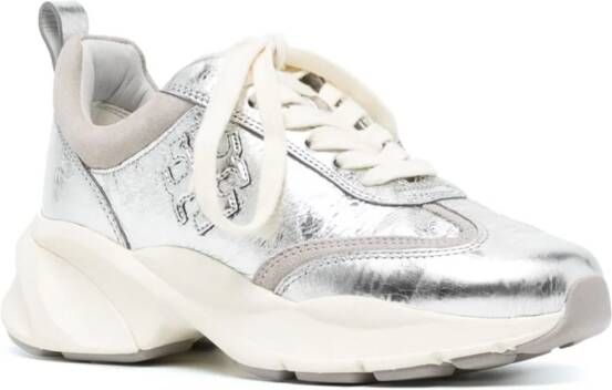 Tory Burch Good Luck metallic-effect sneakers Silver