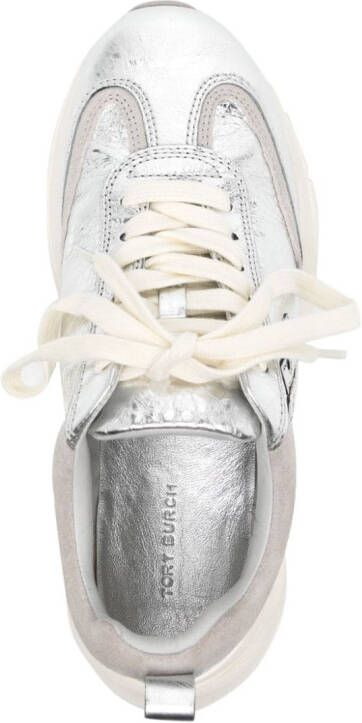 Tory Burch Good Luck metallic-effect sneakers Silver
