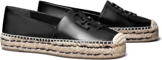 Tory Burch Ines logo-patch leather espadrilles Black