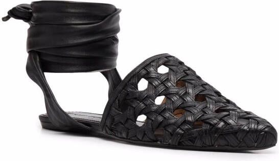 Tory Burch interwoven leather sandals Black
