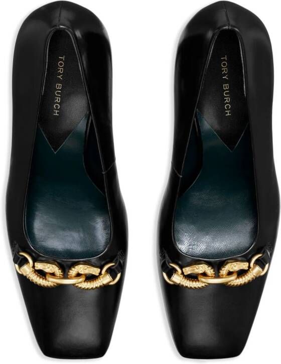 Tory Burch Jessa 90mm chain-link detailing pumps Black