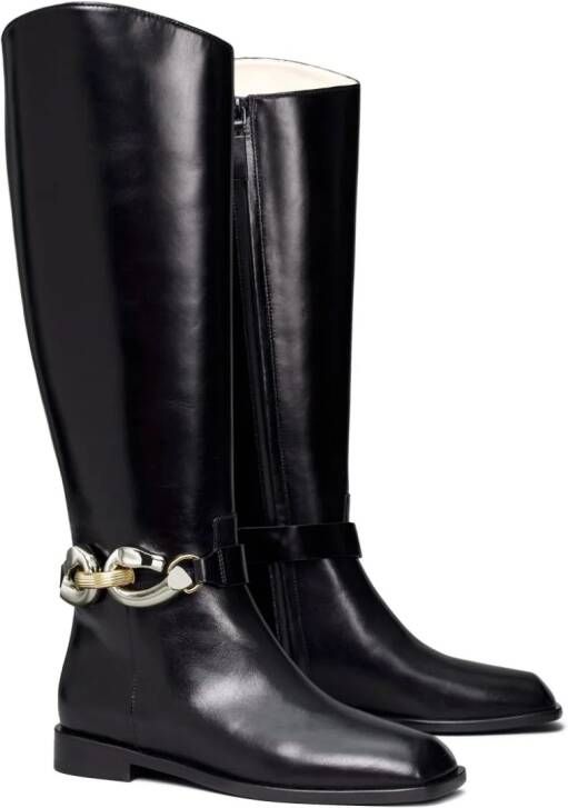 Tory Burch Jessa chain-link detailing boots Black