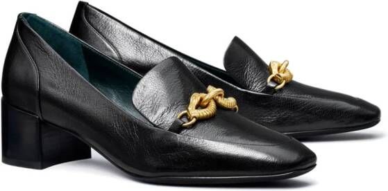 Tory Burch Jessa horse-motif leather loafers Black