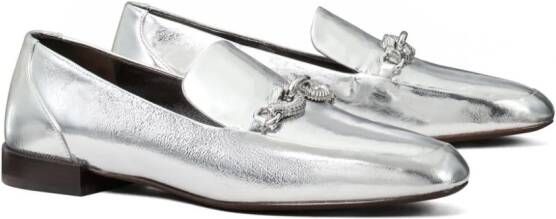 Tory Burch Jessa metallic loafers Silver