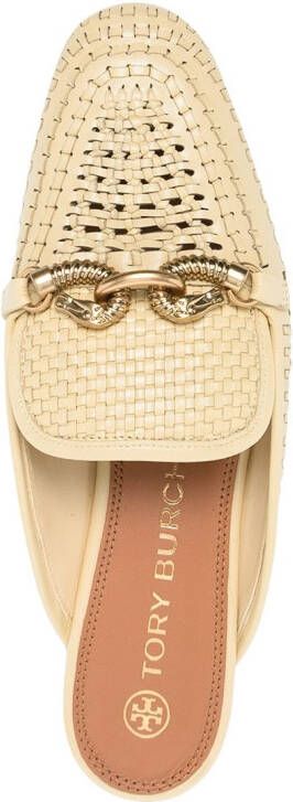 Tory Burch Jessa woven backless loafers Yellow