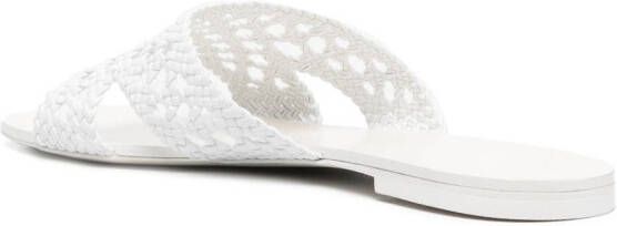Tory Burch laser-cut leather mules White