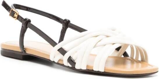 Tory Burch leather slingback sandals Neutrals