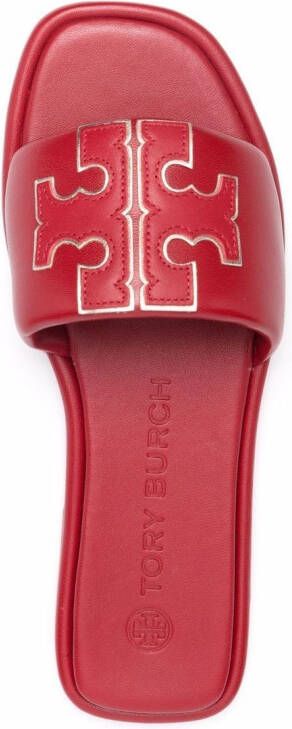 Tory Burch leather slip-on sandals Red