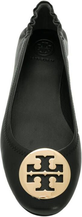 Tory Burch logo plaque ballerina shoes Black