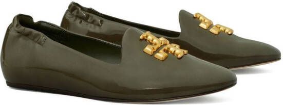 Tory Burch logo-plaque detail loafers Green