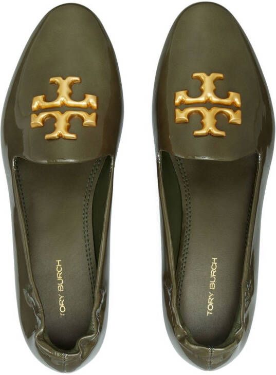 Tory Burch logo-plaque detail loafers Green