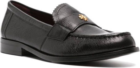 Tory Burch logo-plaque leather loafer Black