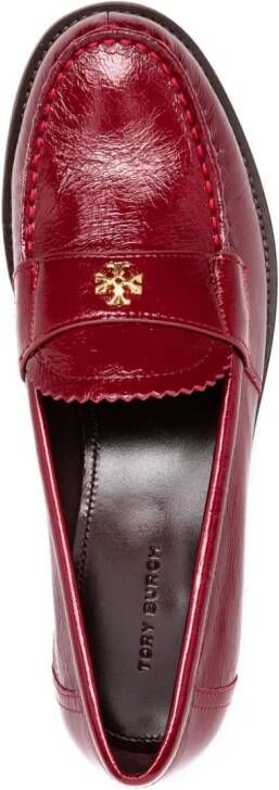 Tory Burch logo-plaque leather loafers Red