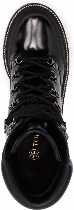 Tory Burch Lug-sole leather ankle boots Black