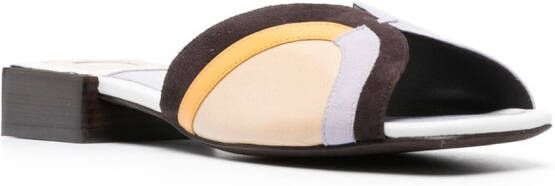 Tory Burch Marquetry colour-block leather mules Neutrals