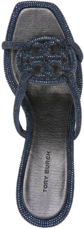 Tory Burch Miller 55mm rhinestone suede sandals Blue