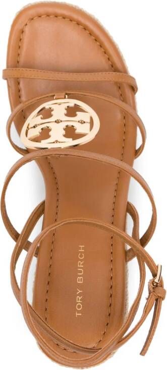 Tory Burch Miller 85mm leather espadrilles Brown