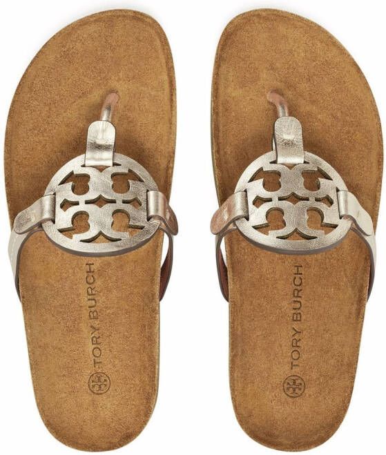Tory Burch Miller Cloud leather sandals Gold