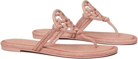 Tory Burch Miller crystal-embellished flip flops Pink