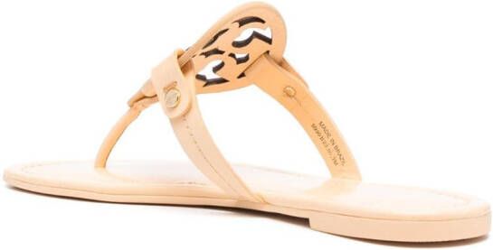 Tory Burch Miller cut-out leather flip-flops Neutrals