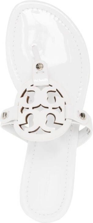 Tory Burch Miller cut-out leather flip-flops White