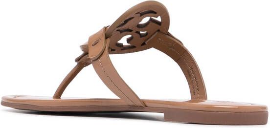 Tory Burch Miller laser-cut logo sandals Brown