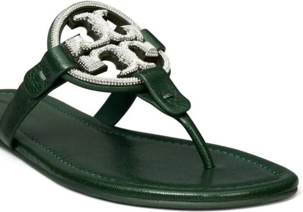 Tory Burch Miller Pavé leather sandals Green