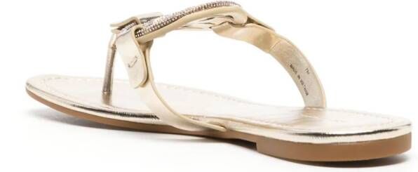 Tory Burch Miller Pavé rhinestone-embellished sandals Gold