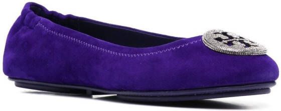 Tory Burch Minnie suede ballerina shoes Purple