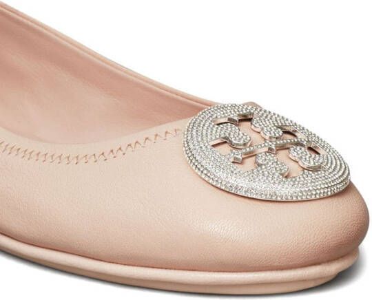 Tory Burch Minnie Travel leather ballerina shoes Pink