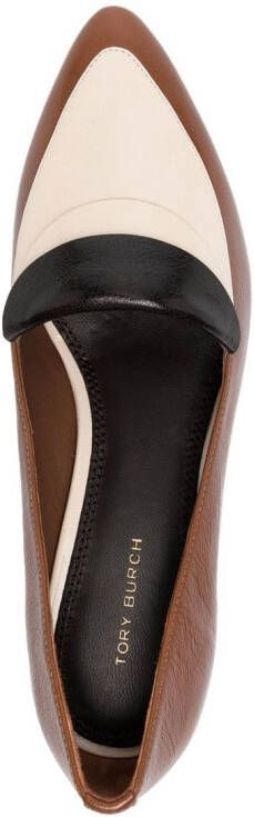 Tory Burch panelled leather loafers Brown