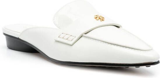 Tory Burch pointed backless loafers White