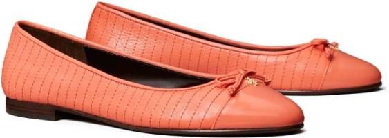 Tory Burch quilted ballerina shoes Orange