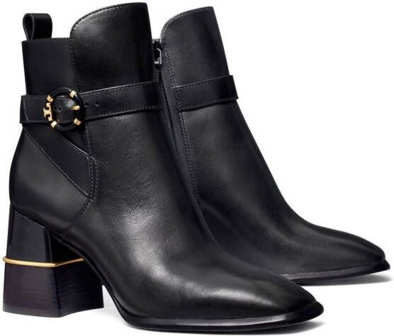 Tory Burch side-buckle 75mm ankle boots Black