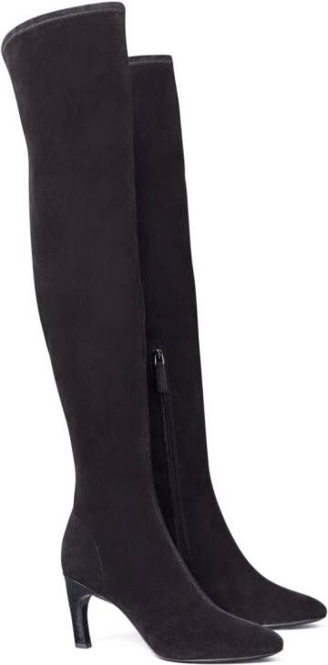 Tory Burch suede 80mm above-knee boots Black