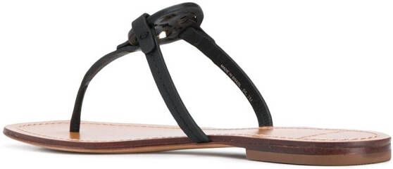 Tory Burch T-medallion flat sandals Black